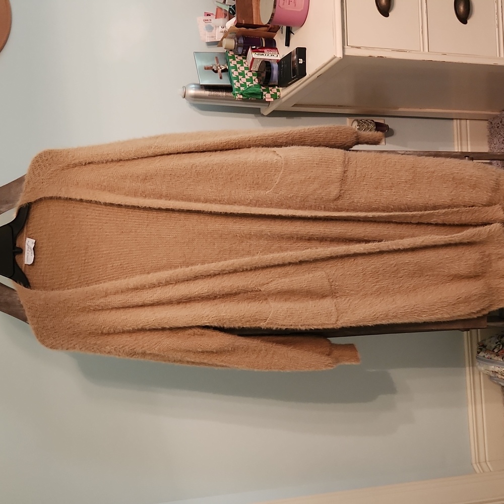 Cozy Tan Long Cardigan